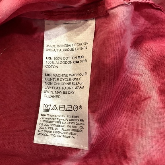 Chico's Red Tie Dyed size 1 - Picture 7 of 8